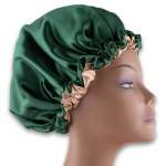 Luxurious Reversible Satin Bonnet - Midnight Green