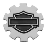 1.5 Inch. Sprocket Bar & Shield Metal Pin Silver Nickel Finish