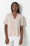 Split Collar Top - XXL Stone