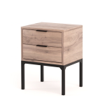 Marley Steel Pedestal 2 Drawers - Pine In Chestnut Finish