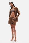 Linen-blend Pull-on Shorts - Brown