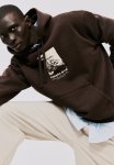 Loose Fit Printed Hoodie - Brown