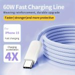 60W For Iphone 15 SAMSUNG Cable USB C To USB C Charging Cable Type C To Type C Fast Charger Cord Compatible For Iphone 15 15