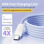 60W For Iphone 15/SAMSUNG Cable USB C To USB C Charging Cable Type C To Type C Fast Charger Cord Compatible For Iphone 15/15