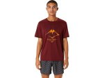 ASICS Men's Fujitrail Logo Ss Top - Antique Red perf Black bright Ora - Sm
