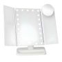-3-FOLD Dot LED Makeup Mirror With Adjustable Panels And Stand