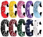 Tobatoba Knotted Paisley Hair Bandanas - 10 Pack Wide Turban Headbands Vintage Boho No Slip Fashion Headbands For Women