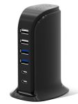 USB Charger Charging Station For Multiple Devices 45W Fast Charging Blocks With Dual Type C Ports 4 USB Charging Hub Organizer M