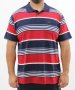Mens Stripe Golfer - 10XL / Navy/red