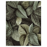 Green Monochromatic Leaves Fleece Blanket