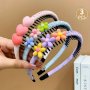 3pcs Girls Hair Accessories Colorful Heart Flower Non-slip Headbands