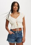Cotton On Frankie Gathered Blouse - Stone Texture