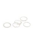 Silver Plated Squiggle Rings 5-PACK