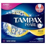 Tampax Pearl Plastic Tampons Regular Absorbency Unscented 50 Count