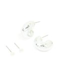 Silver Bubble Ball Hoop & Stud Earrings 2-PACK