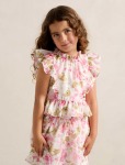 Violetta Girls Peplum Top - 10-12 Yrs Layla Botanical