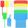 Leonbach 100 Pcs Plastic Shipping Tags 1.46" X 2.48" Waterproof Labels Writable Hanging Tag With Sealing Strap Shipping Cable Tie Label Tags For Keys