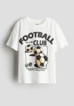 Printed T-Shirt - White Footballs