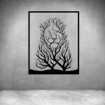 Lion Tree Art - Matt Black L 750 X H 1000MM