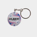 Gilbert MINI Keyring Netball Wht mul