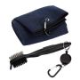 Golf Club Cleaning Brush And Towel Set - Black