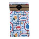 Single Printed Dishcloth - Lemon Crab Fish