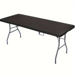 1-PACK Rectangular Stretch Tablecloth With Elastic Edge Polyester Blend Wood-fiber Machine-made Table Cover Washable Folding Tab