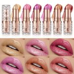 Fine Glitter Lipstick Quicksand Golden Lipstick Moisturizing Silky Mermaid Pink Long-lasting Waterproof Grapefruit Orange Apple