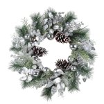 Silver Leaf Wreath 66CM