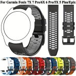Silicone Quickfit Replacement Watch Bands For Garmin Watches - Compatible With Fenix 7X 7 Pro 6X 6 Pro 5 5X Plus/marq/epix Pro G