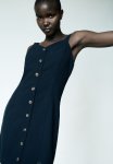 Button-front Cotton Dress - Black