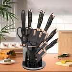 9 Piece Stainless Steel Kitchen Knife Set - White