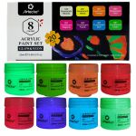 8 Colour Neon Uv Glow In The Dark Acrylic Paint Set 20ML