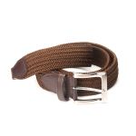 Uac Woven Style Elastic And Leather Mens Belt - Brown