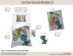 Kids Duvet Set Grey Dino Dinosaur Motorbike