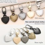 5PCS Heart Shaped Versatile Metal Detachable Zipper Puller Replacement Tab Zipper Sliders Repair Kit For Luggage Handbags Backpa