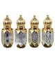 4 Piece Set 6 Ml Electroplated Gold Glass Rollerball Bottle
