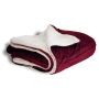 Premium Sherpa Blanket Throw - Burgundy 200X200CM