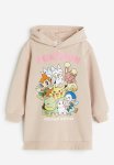 Hooded Sweatshirt Dress - Beige pok Mon