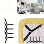 4PCS Adjustable Triangle Bed Sheet Clips - Non-slip Nylon Fabric Grippers For Secure Fitting Of Sheets And Tablecloths