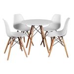 Round Table With 4 Chairs - White
