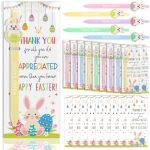 Lebsitey 50 Sets Easter Ballpoint Pens Bulk Cute Bunny Pens Easter Appreciation Gifts For Coworker Thank You Greeting Cards East