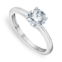 White Gold 1CT Moissanite Solitaire Womens Ring