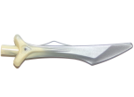 Parts Minifigure Weapon Sword Blade With Bar And Spike On Top Marbled Flat Silver Pattern 37680PB01