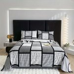 Ultra-soft Plush Throw Blanket With Square Stripe Print - Perfect For Couch Bed Office And Camping Decor - Machine Washable All-
