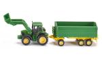 John Deere With Front Loader And Trailer 1:87