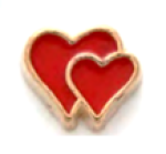 LL-06 - Double Hearts Floating Charm For Locket