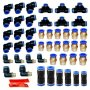 47pcs Air Hose Fitting Kit NPT Thread Push To Connect Fittings Nylon Tubing 1/4 3/8 1/2 Inch Quick Connect Fittings Air Line Fittings Assortment