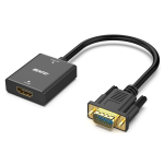 HDMI Female To Vga Male With Built-in 3.5MM Audio + Micro-usb Power Port And Supports Full HD 1080@60HZ Resolution - Black Colou