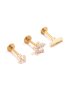 Goldair Gold Plated Surgical Steel Cubic Zirconia Heart & Butterfly Drop Belly Bar